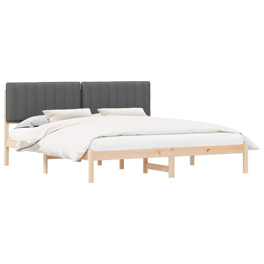 Bedframe met Gevoerd Hoofdgedeelte Donkergrijs 180 x 200 cm