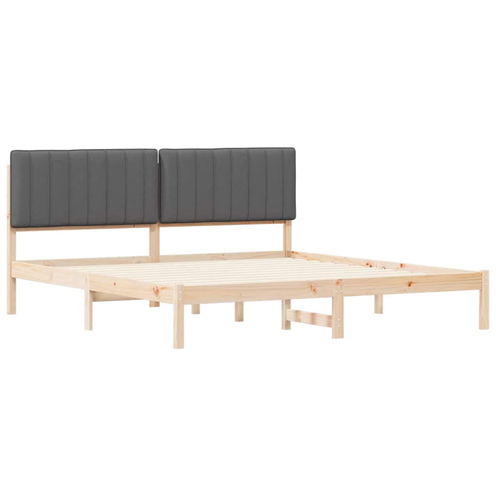 Bedframe met Gevoerd Hoofdgedeelte Donkergrijs 180 x 200 cm
