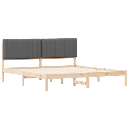 Bedframe met Gevoerd Hoofdgedeelte Donkergrijs 180 x 200 cm