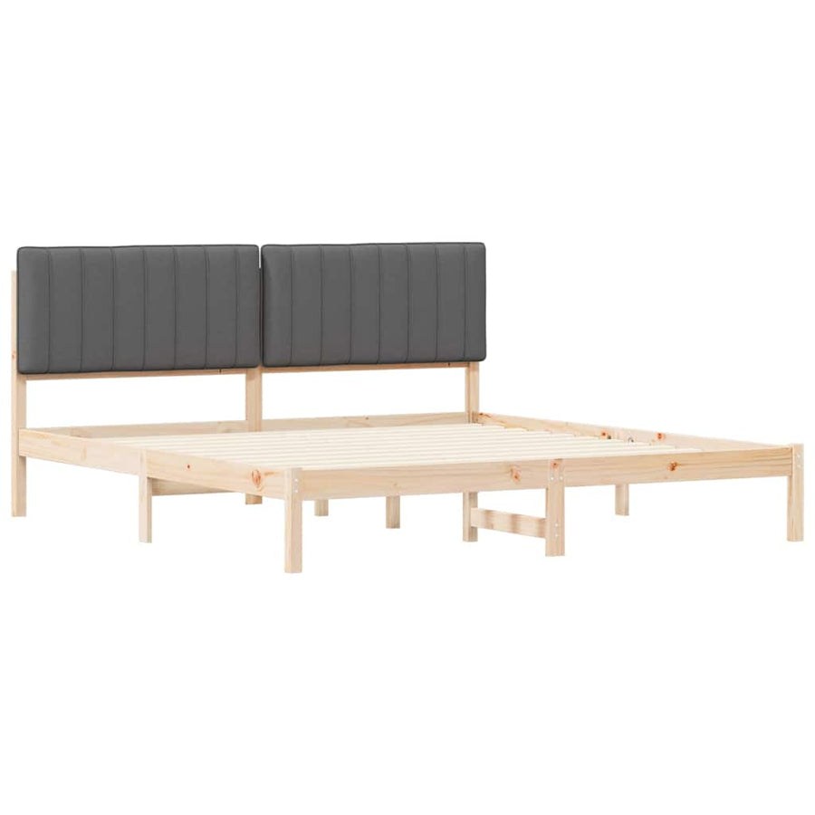 Bedframe met Gevoerd Hoofdgedeelte Donkergrijs 180 x 200 cm
