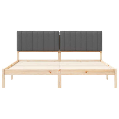 Bedframe met Gevoerd Hoofdgedeelte Donkergrijs 180 x 200 cm