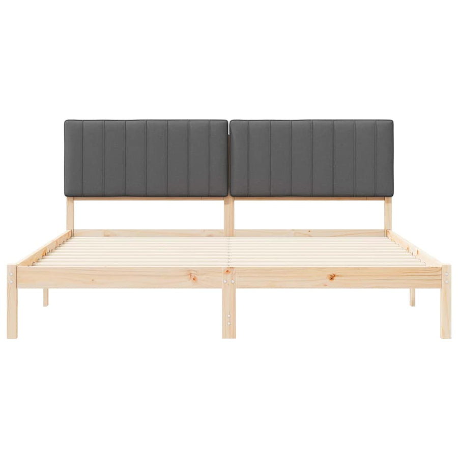 Bedframe met Gevoerd Hoofdgedeelte Donkergrijs 180 x 200 cm