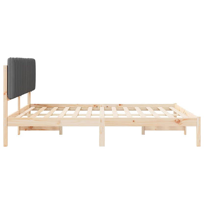 Bedframe met Gevoerd Hoofdgedeelte Donkergrijs 180 x 200 cm