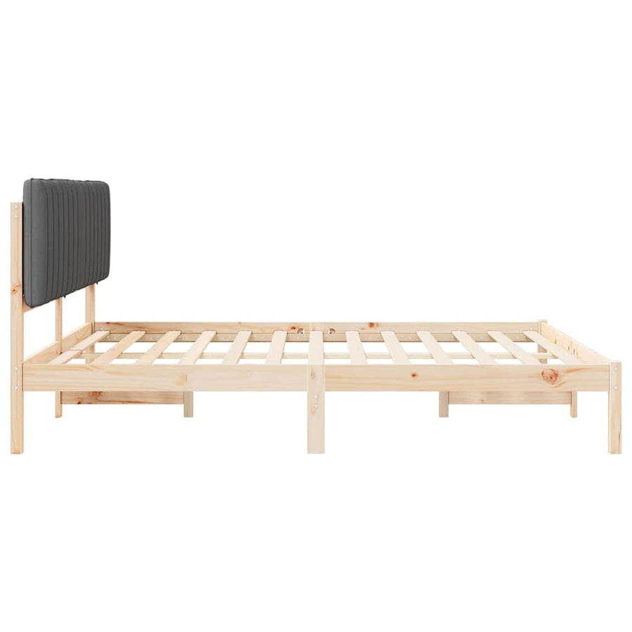 Bedframe met Gevoerd Hoofdgedeelte Donkergrijs 180 x 200 cm