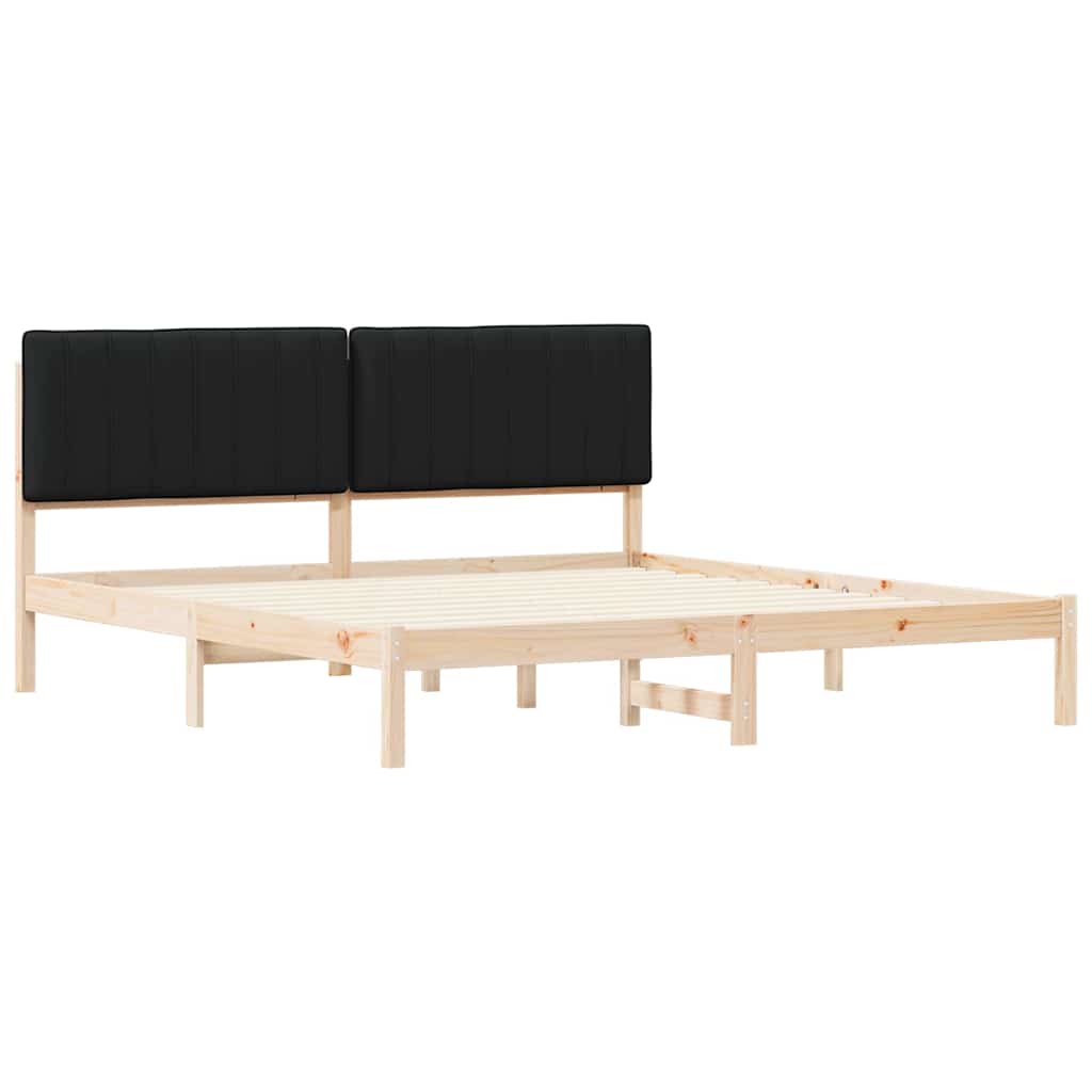 Bedframe met Gevoerd Hoofdgedeelte Zwart 180 x 200 cm