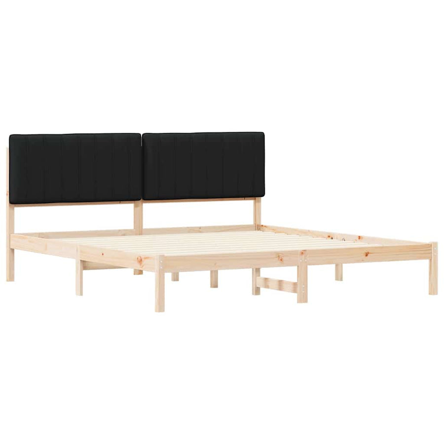 Bedframe met Gevoerd Hoofdgedeelte Zwart 180 x 200 cm
