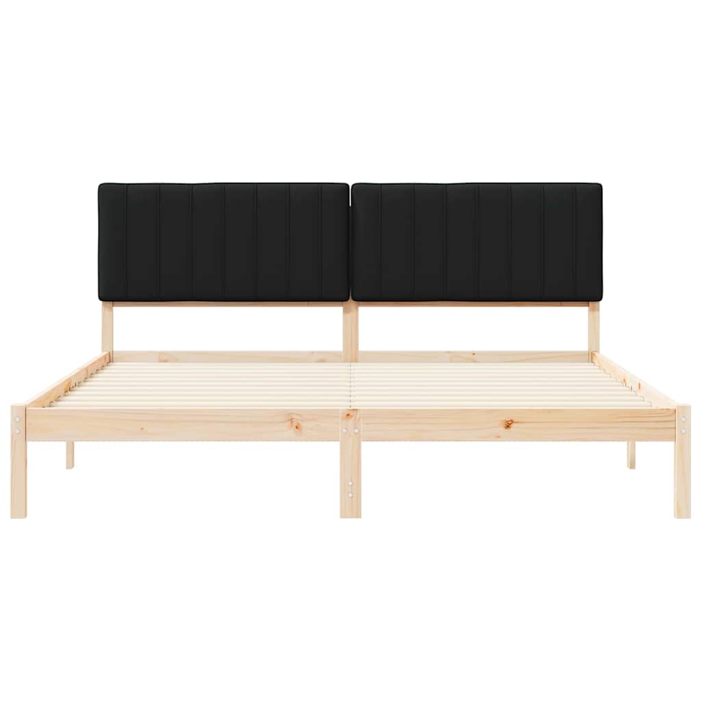 Bedframe met Gevoerd Hoofdgedeelte Zwart 180 x 200 cm
