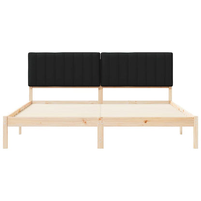 Bedframe met Gevoerd Hoofdgedeelte Zwart 180 x 200 cm