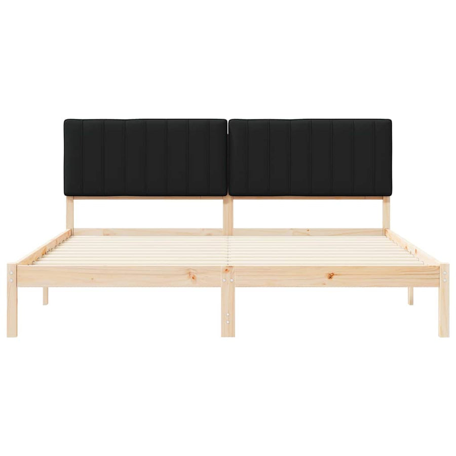 Bedframe met Gevoerd Hoofdgedeelte Zwart 180 x 200 cm