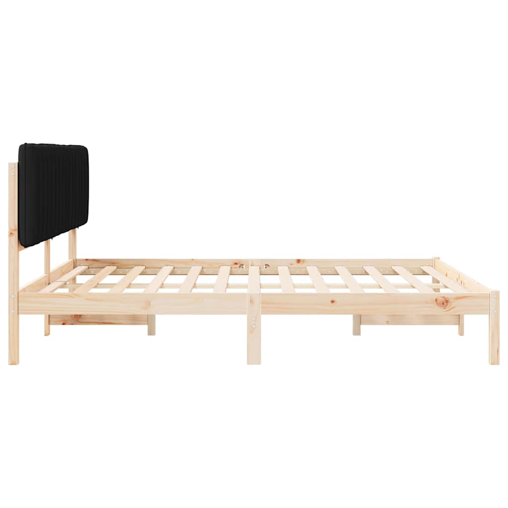 Bedframe met Gevoerd Hoofdgedeelte Zwart 180 x 200 cm