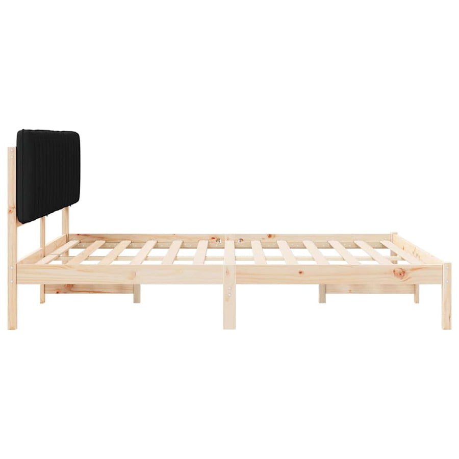 Bedframe met Gevoerd Hoofdgedeelte Zwart 180 x 200 cm