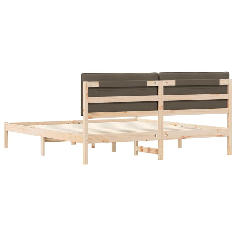 Bedframe met Gevoerd Hoofdgedeelte Taupe 180 x 200 cm