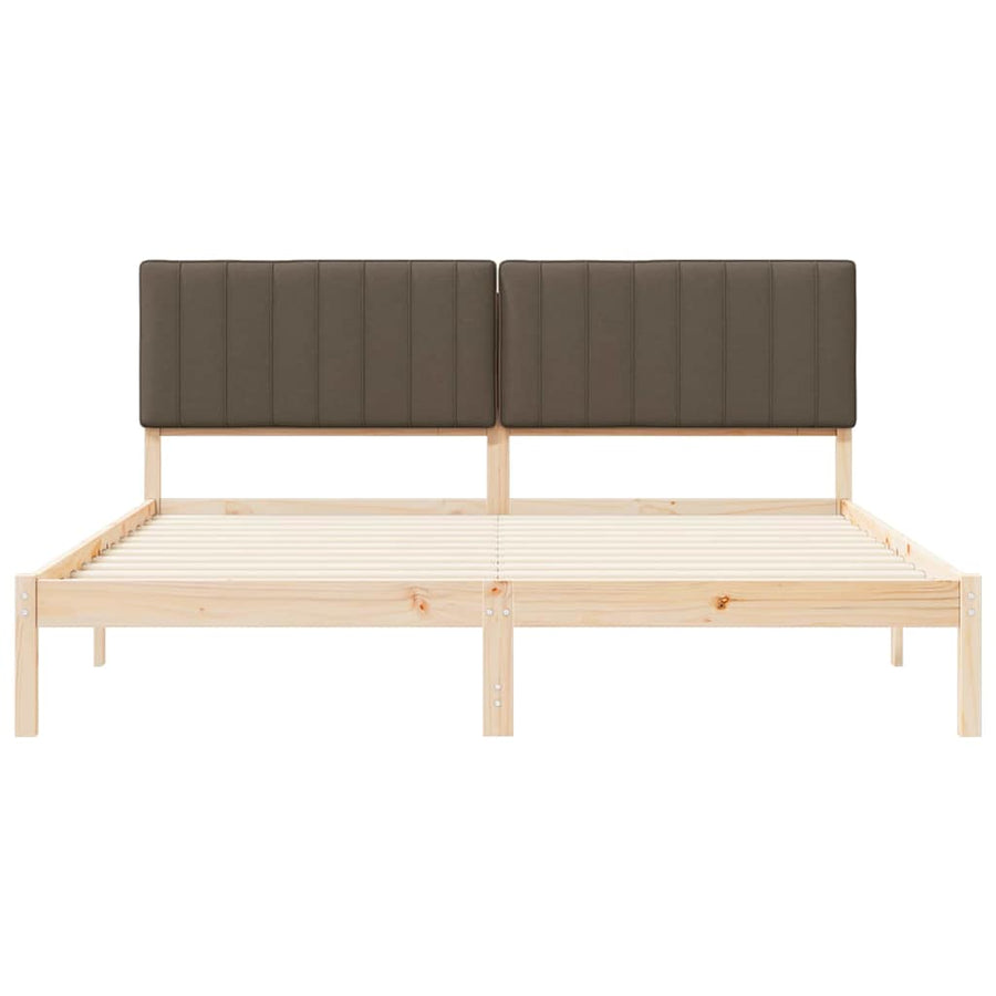 Bedframe met Gevoerd Hoofdgedeelte Taupe 180 x 200 cm