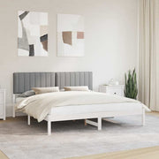 Bedframe massief grenenhout lichtgrijs 180x200 cm