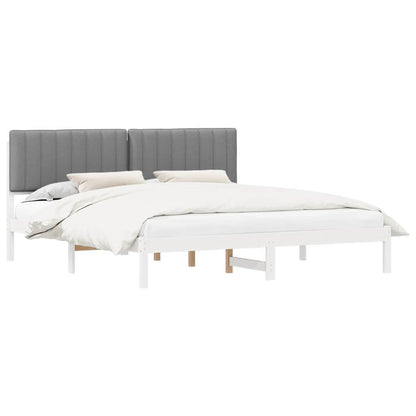 Bedframe met Gevoerd Hoofdgedeelte Lichtgrijs 180 x 200 cm