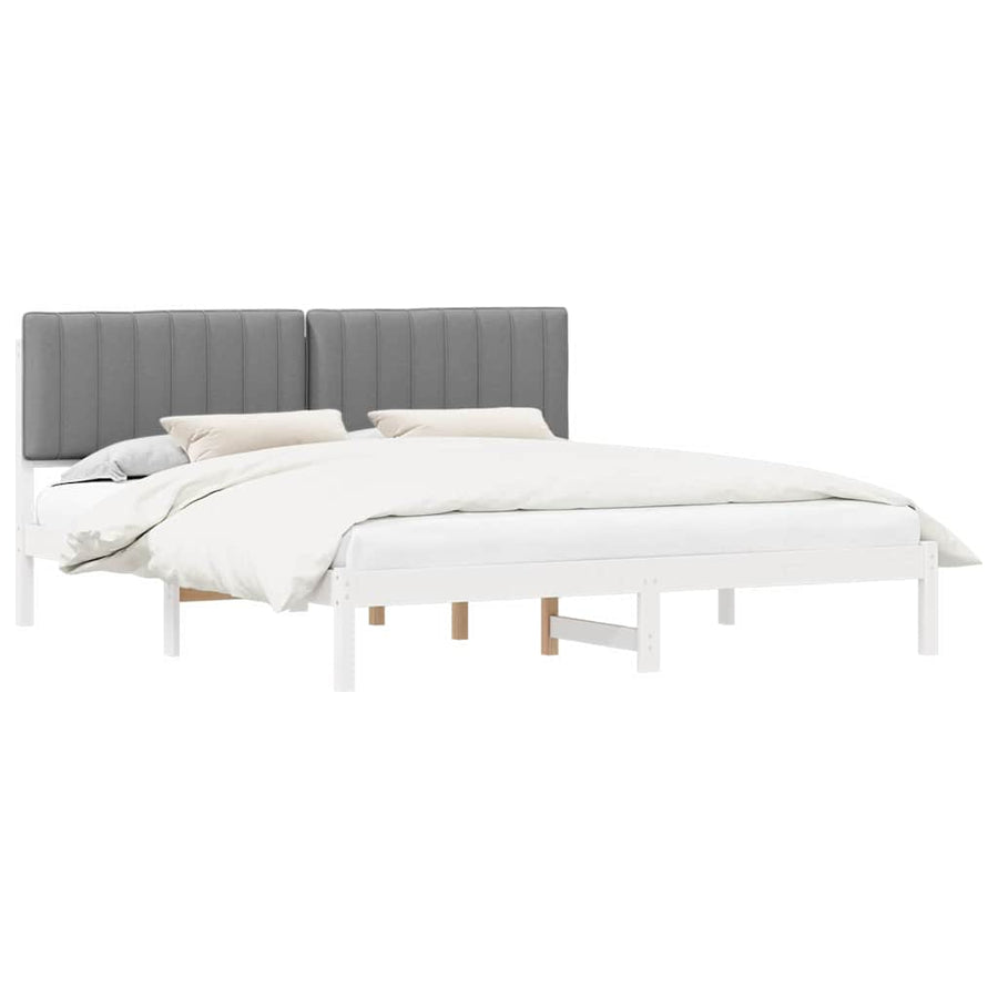 Bedframe met Gevoerd Hoofdgedeelte Lichtgrijs 180 x 200 cm