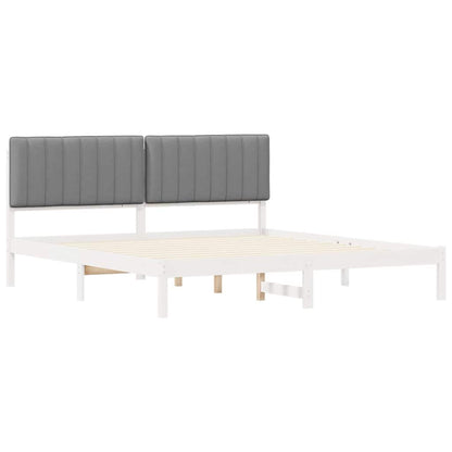 Bedframe met Gevoerd Hoofdgedeelte Lichtgrijs 180 x 200 cm