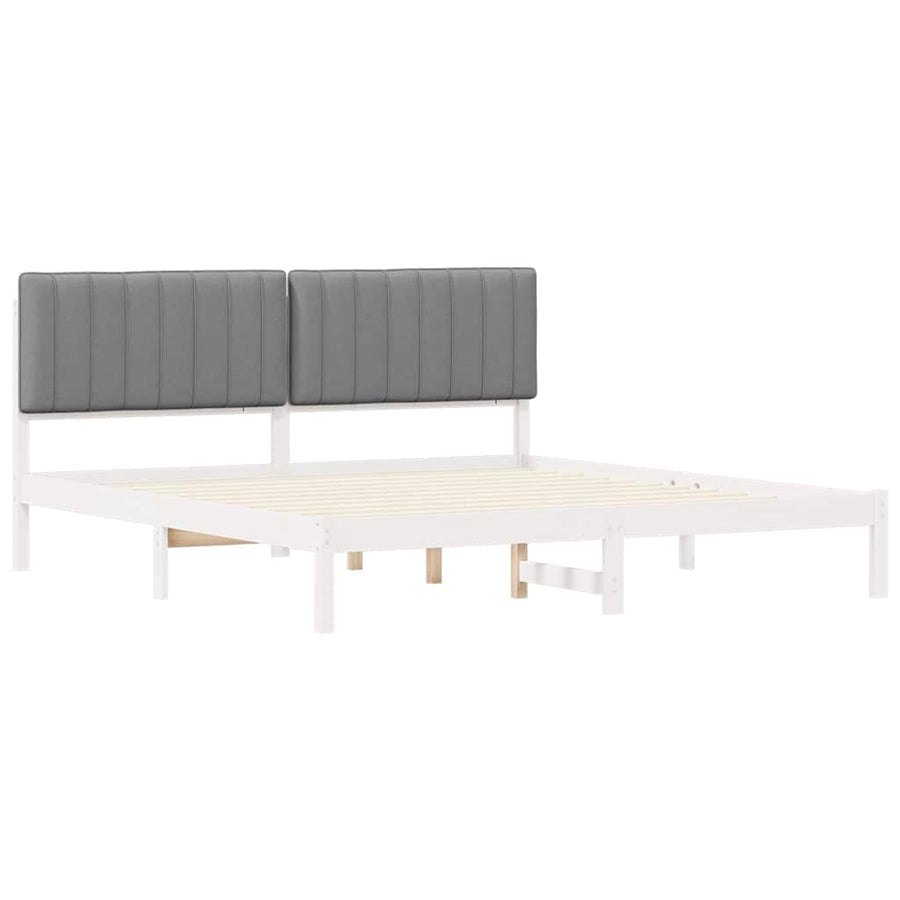 Bedframe met Gevoerd Hoofdgedeelte Lichtgrijs 180 x 200 cm