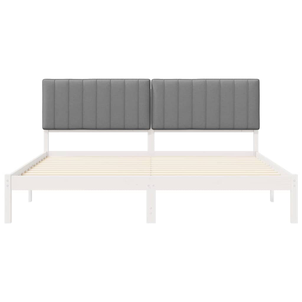 Bedframe met Gevoerd Hoofdgedeelte Lichtgrijs 180 x 200 cm