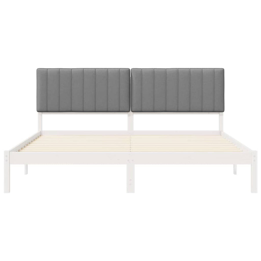 Bedframe met Gevoerd Hoofdgedeelte Lichtgrijs 180 x 200 cm