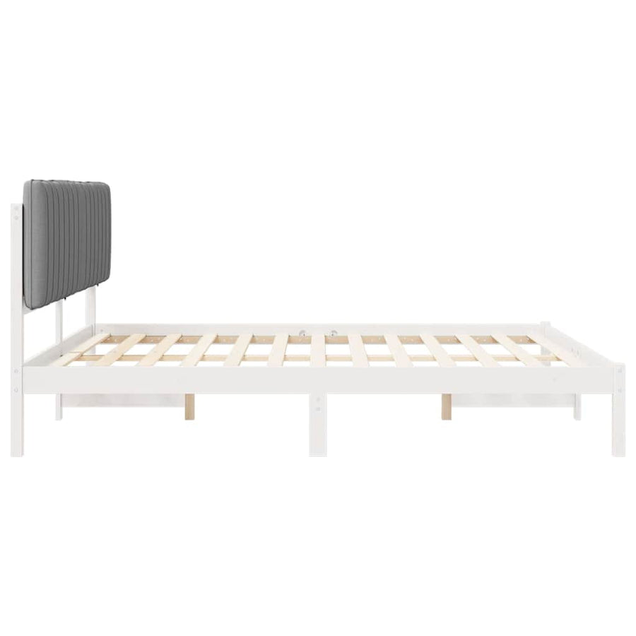 Bedframe met Gevoerd Hoofdgedeelte Lichtgrijs 180 x 200 cm