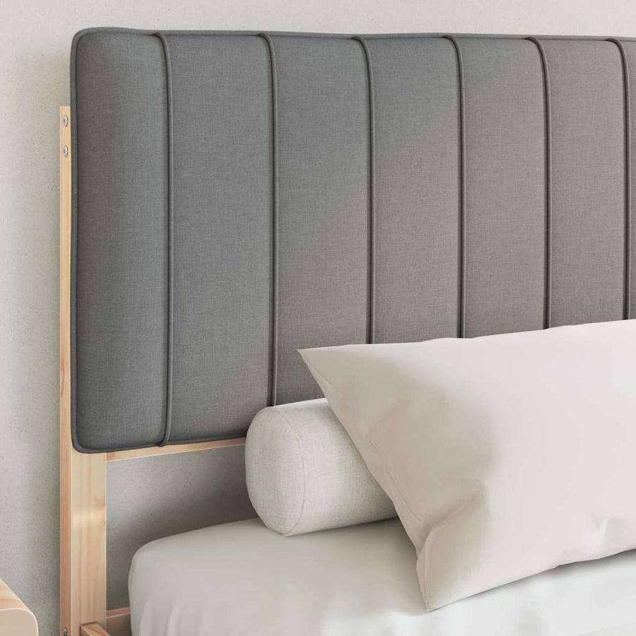 Bedframe met Gevoerd Hoofdgedeelte Lichtgrijs 160 x 200 cm