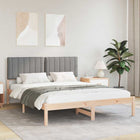 Bedframe 160x200 cm massief grenenhout lichtgrijs