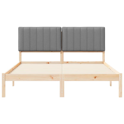 Bedframe met Gevoerd Hoofdgedeelte Lichtgrijs 160 x 200 cm