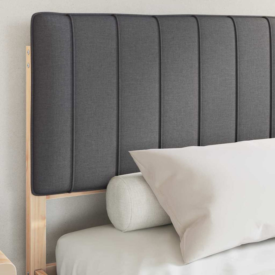 Bedframe met Gevoerd Hoofdgedeelte Donkergrijs 160 x 200 cm
