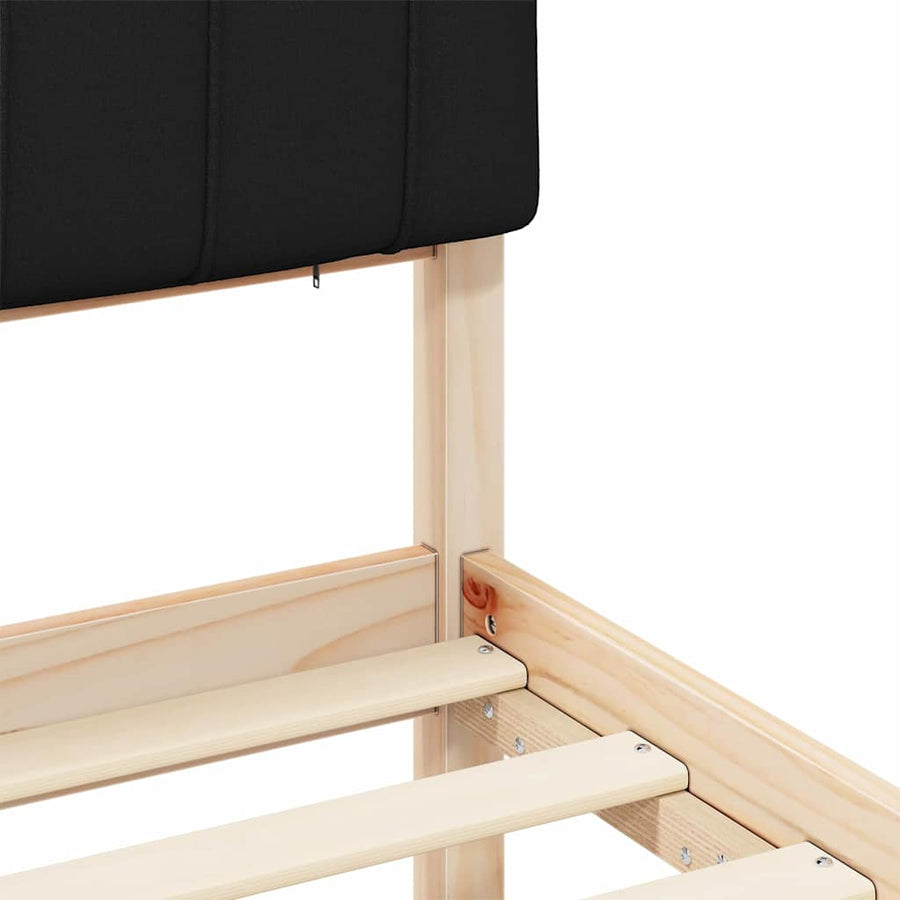 Bedframe met Gevoerd Hoofdgedeelte Zwart 160 x 200 cm