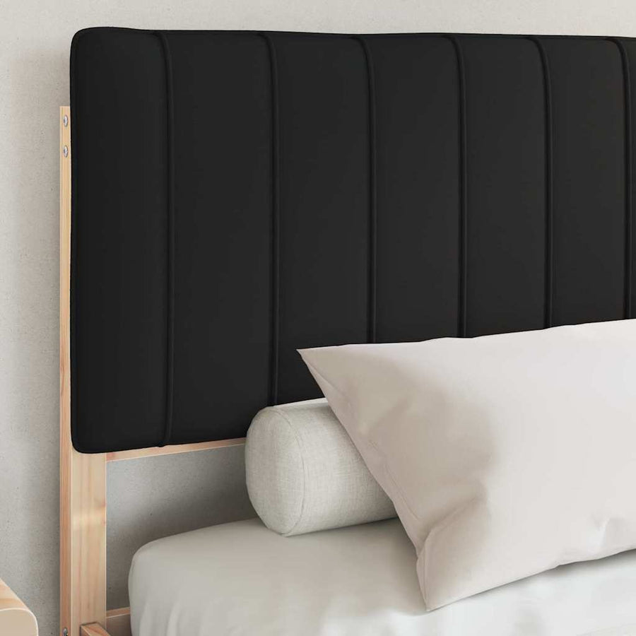 Bedframe met Gevoerd Hoofdgedeelte Zwart 160 x 200 cm