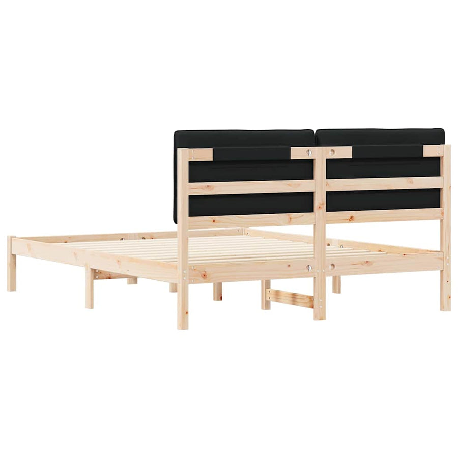 Bedframe met Gevoerd Hoofdgedeelte Zwart 160 x 200 cm
