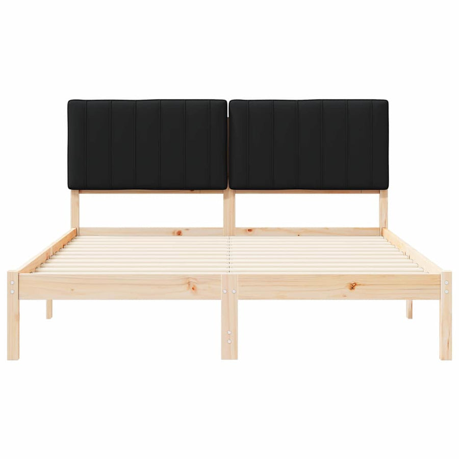Bedframe met Gevoerd Hoofdgedeelte Zwart 160 x 200 cm