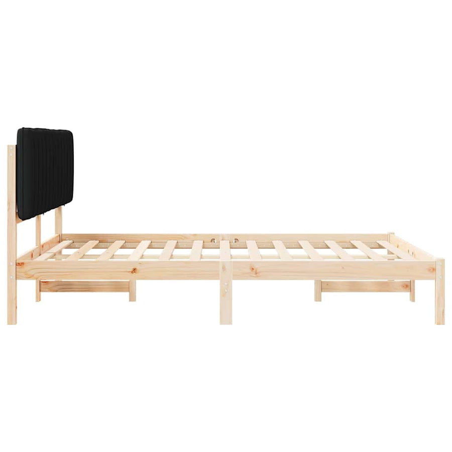 Bedframe met Gevoerd Hoofdgedeelte Zwart 160 x 200 cm