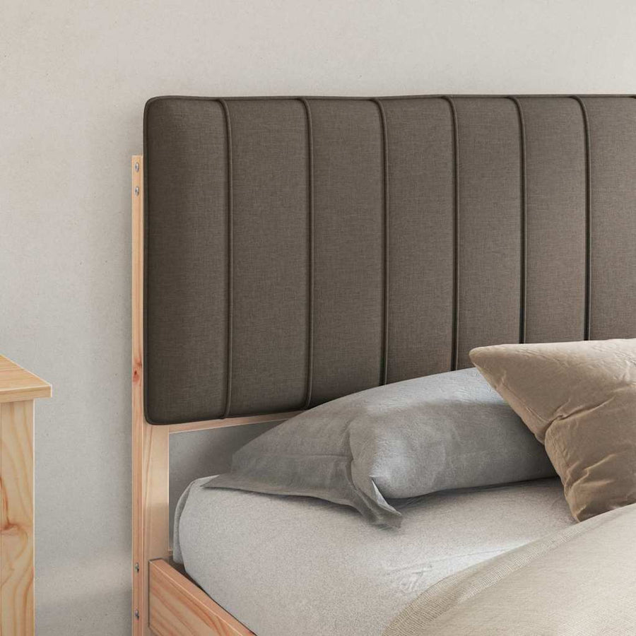 Bedframe met Gevoerd Hoofdgedeelte Taupe 160 x 200 cm