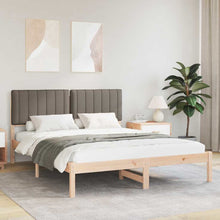 Bedframe met Gevoerd Hoofdgedeelte Taupe 160 x 200 cm