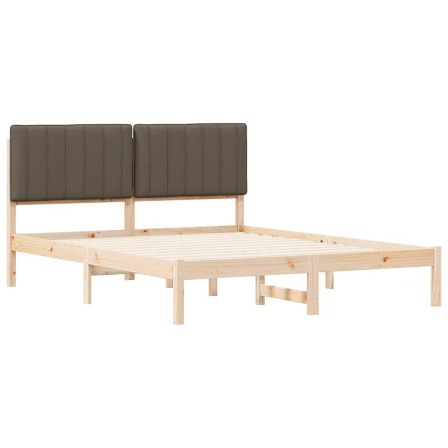 Bedframe met Gevoerd Hoofdgedeelte Taupe 160 x 200 cm