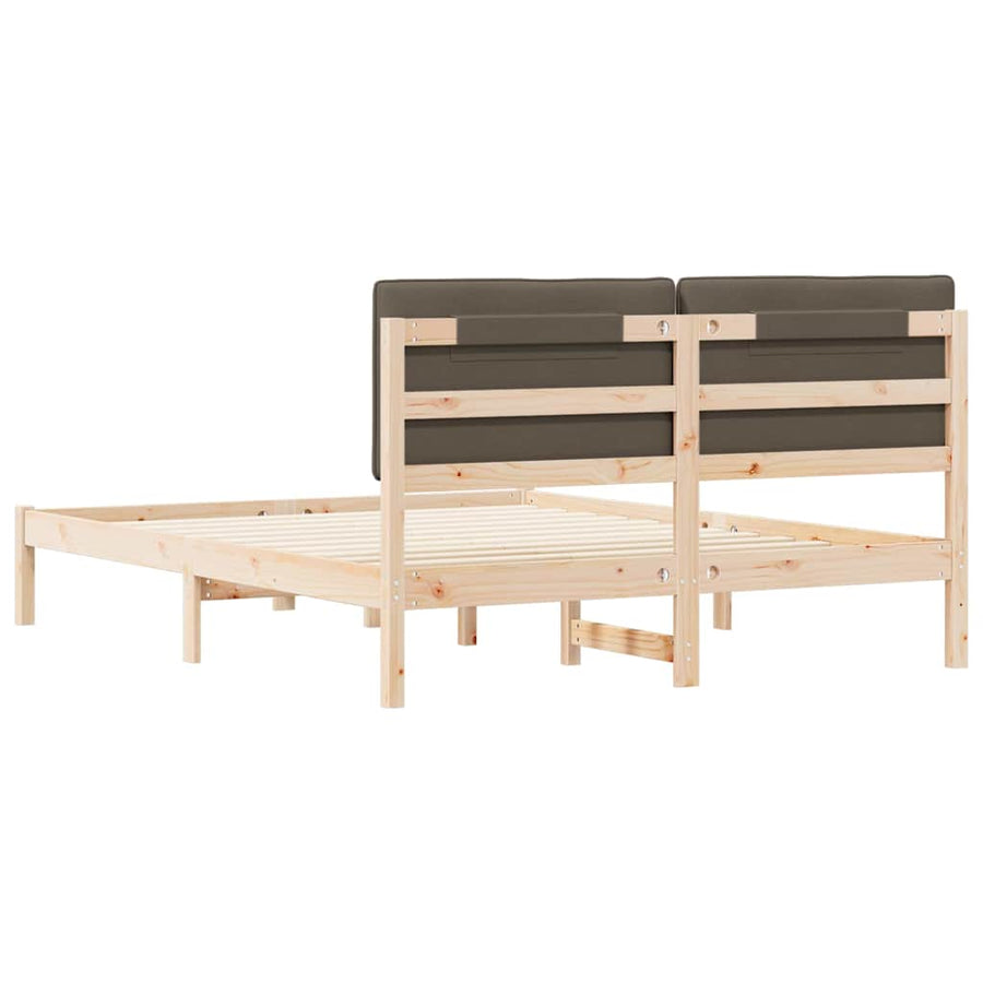 Bedframe met Gevoerd Hoofdgedeelte Taupe 160 x 200 cm