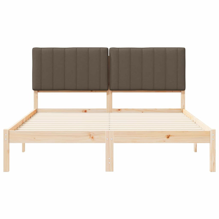 Bedframe met Gevoerd Hoofdgedeelte Taupe 160 x 200 cm