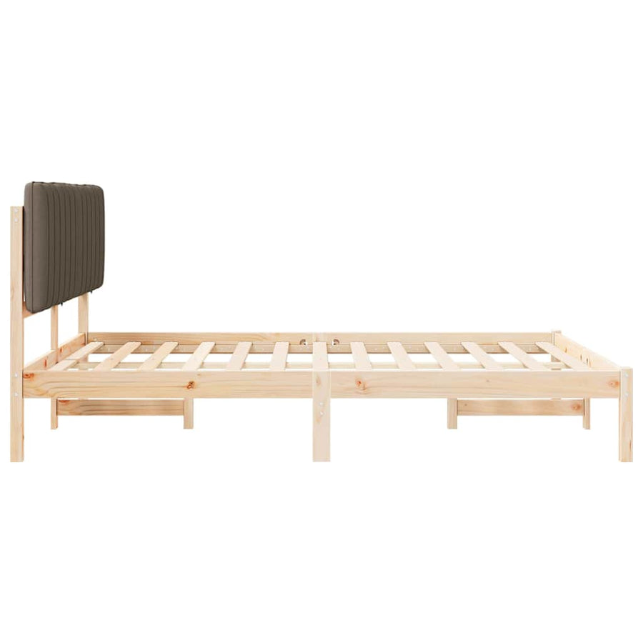 Bedframe met Gevoerd Hoofdgedeelte Taupe 160 x 200 cm