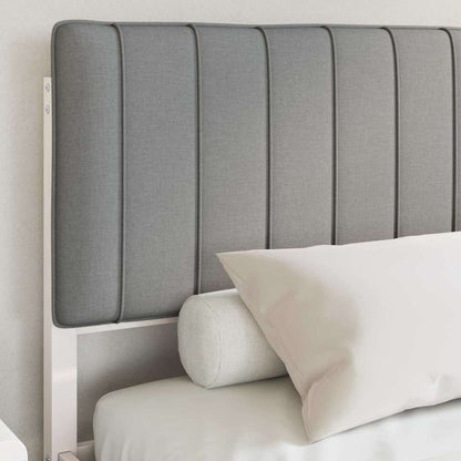 Bedframe met Gevoerd Hoofdgedeelte Lichtgrijs 160 x 200 cm