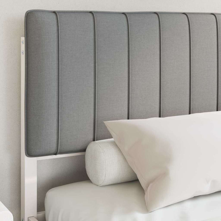 Bedframe met Gevoerd Hoofdgedeelte Lichtgrijs 160 x 200 cm