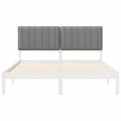 Bedframe met Gevoerd Hoofdgedeelte Lichtgrijs 160 x 200 cm