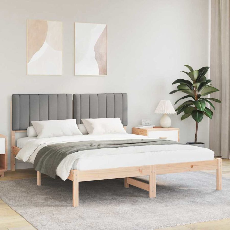 Bedframe met Gevoerd Hoofdgedeelte Lichtgrijs 150 x 200 cm