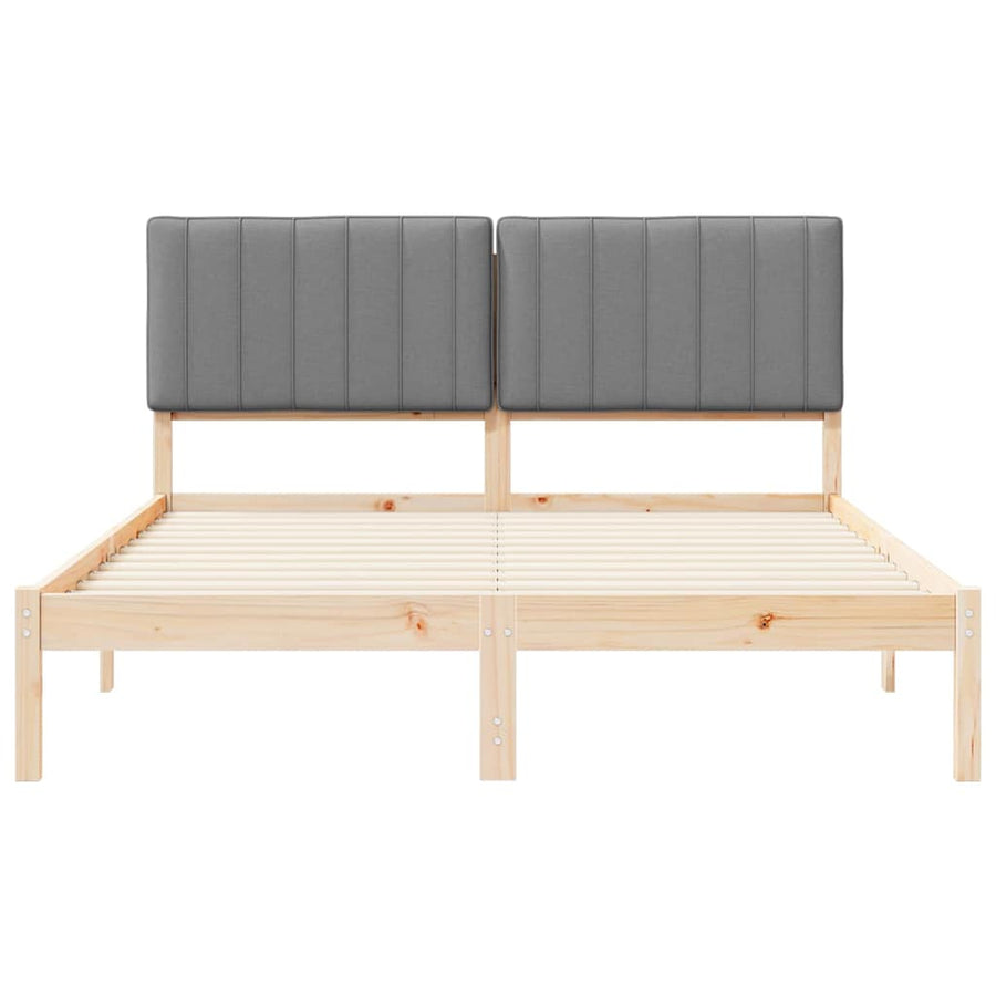 Bedframe met Gevoerd Hoofdgedeelte Lichtgrijs 150 x 200 cm