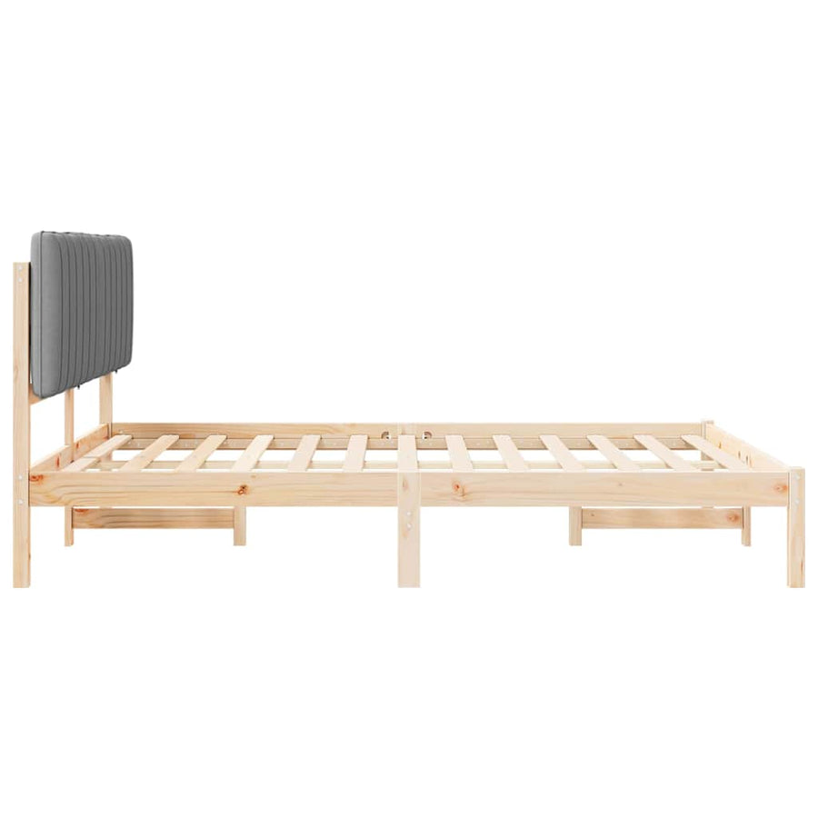 Bedframe met Gevoerd Hoofdgedeelte Lichtgrijs 150 x 200 cm