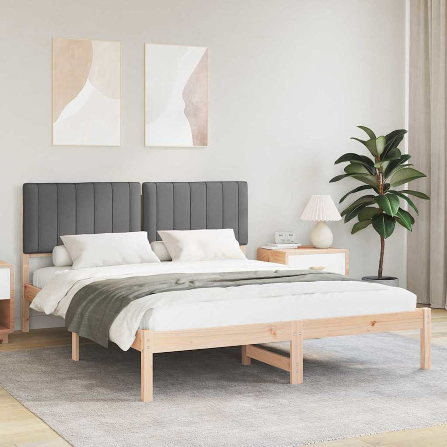 Bedframe met Gevoerd Hoofdgedeelte Donkergrijs 150 x 200 cm
