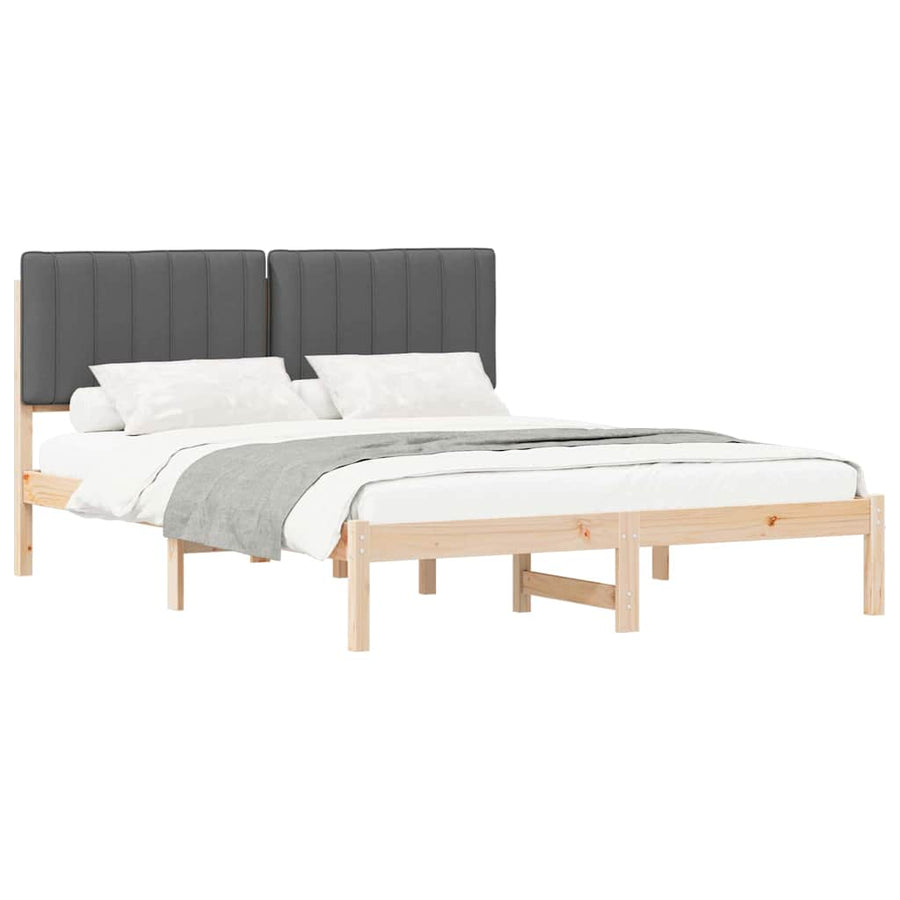 Bedframe met Gevoerd Hoofdgedeelte Donkergrijs 150 x 200 cm
