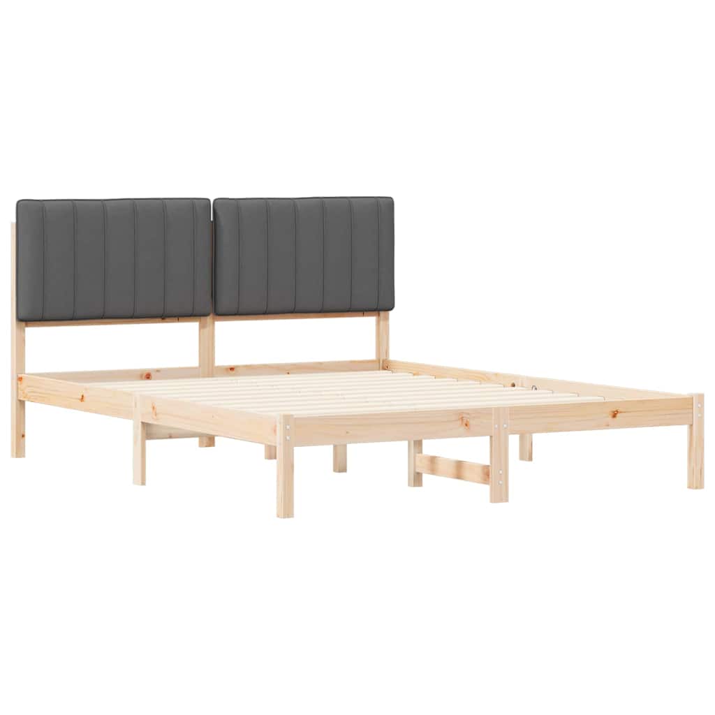 Bedframe met Gevoerd Hoofdgedeelte Donkergrijs 150 x 200 cm