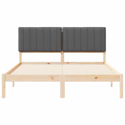 Bedframe met Gevoerd Hoofdgedeelte Donkergrijs 150 x 200 cm